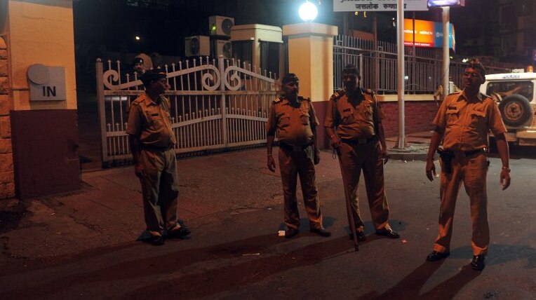 police outside a mumbai hospital