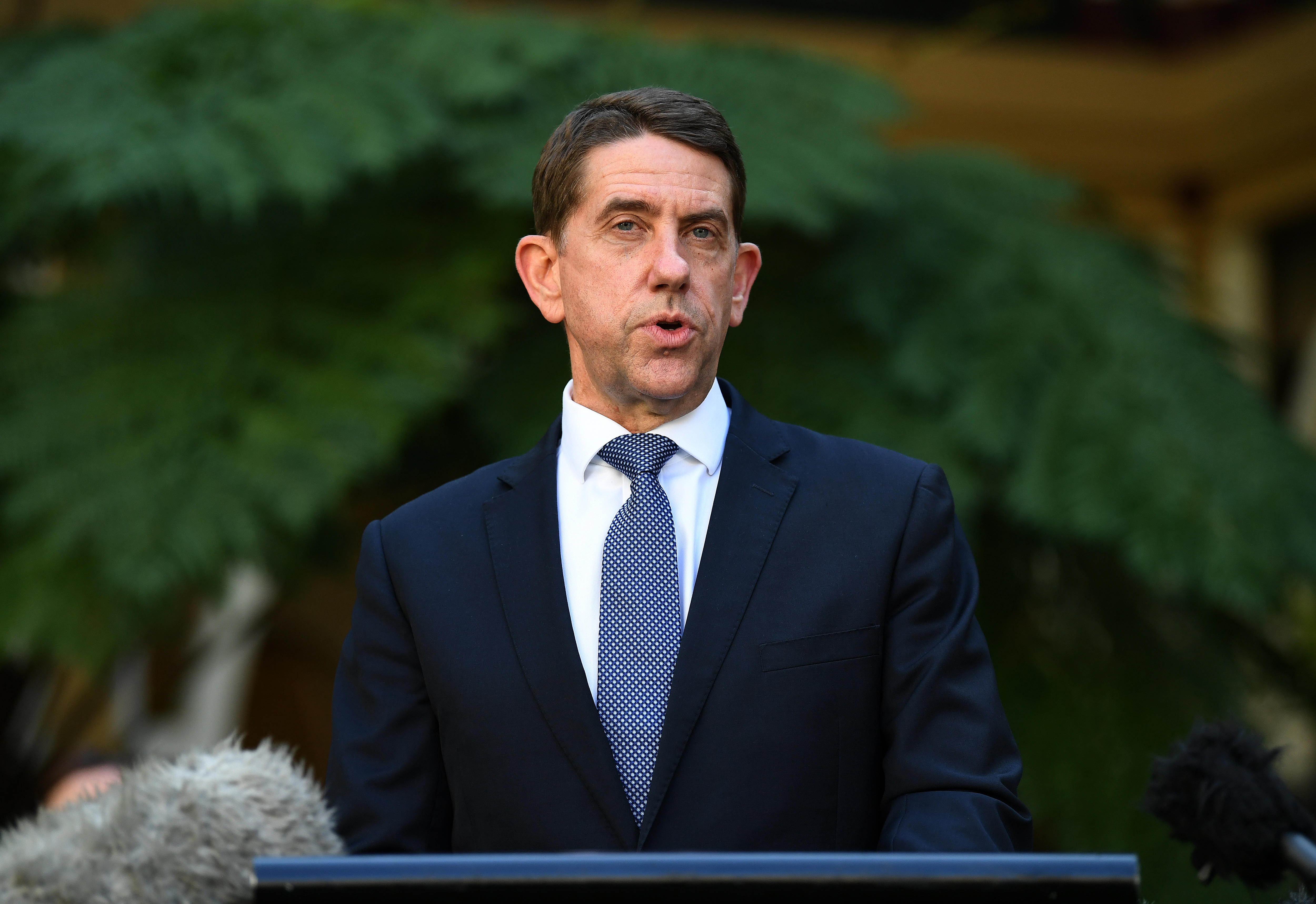 Queensland Treasurer Cameron Dick speaks at a COVID-19 press conference in Brisbane