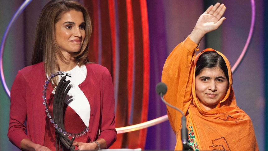 Malala Yousafzai and Rania Al Abdullah
