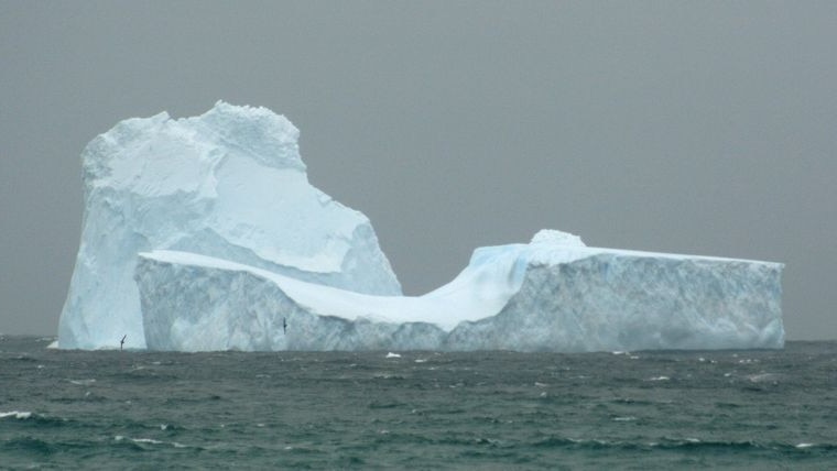 An iceberg floating past Australia's Macquarie Island