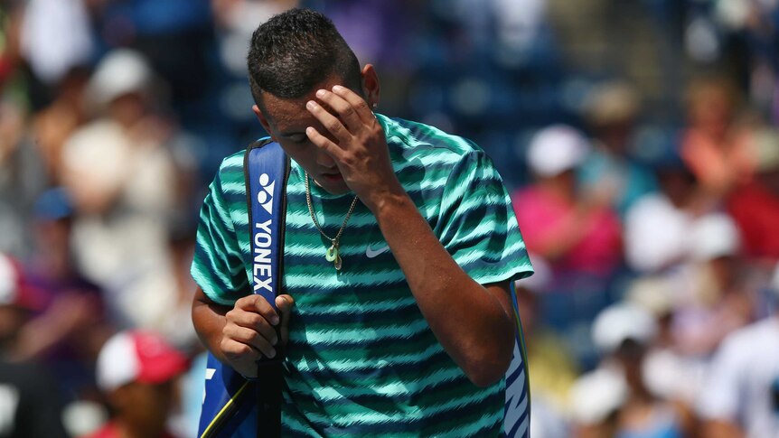 Nick Kyrgios laments after losing to Andy Murray in Toronto
