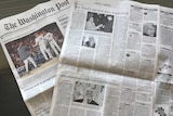 Washington Post newspaper opened to obituary page