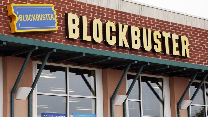 The outside of a Blockbuster movie rental store in Colorado on September 16, 2009.