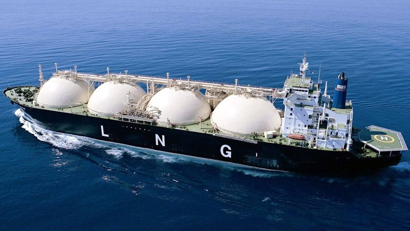 An LNG ship sails off the coast of WA