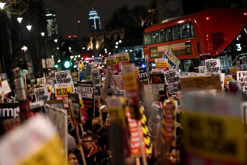 Protesters have flooded the streets in major cities across the United Kingdom.