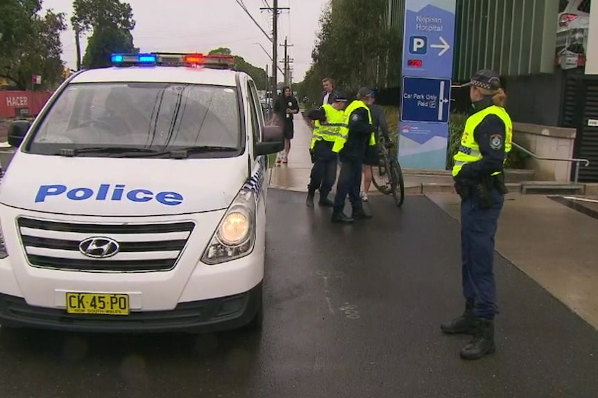 Police on the scene at Nepean Hospital
