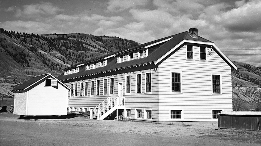 A new classroom building at the Kamloops Indian Residential School in 1950