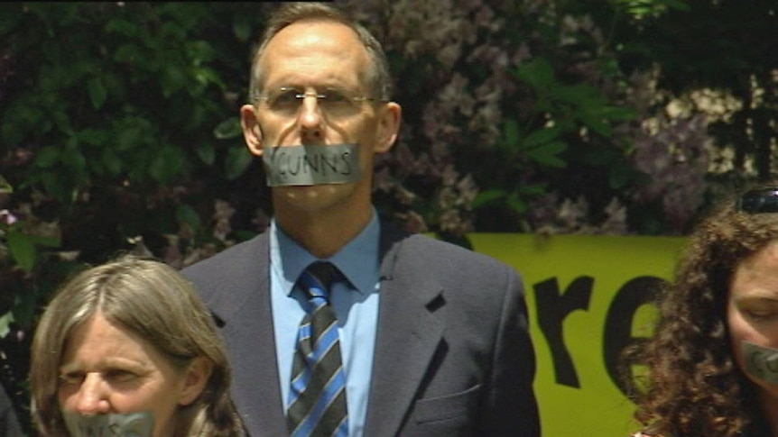 Former Australian Greens leader Senator Bob Brown at an anti-Gunns protest