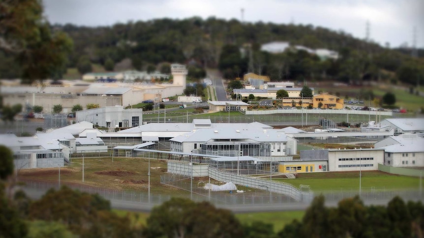 Risdon Prison, seen from a distance.