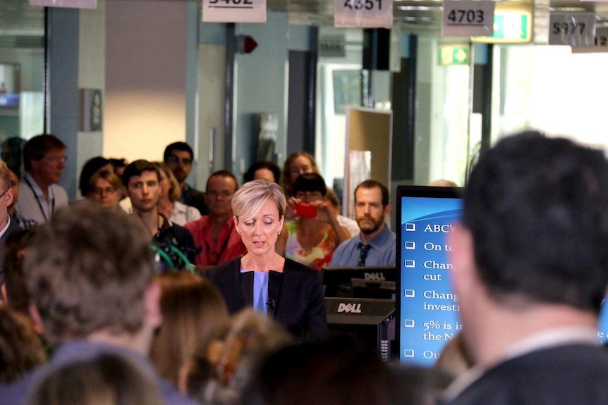 Kate Torney speaks to staff in Sydney.