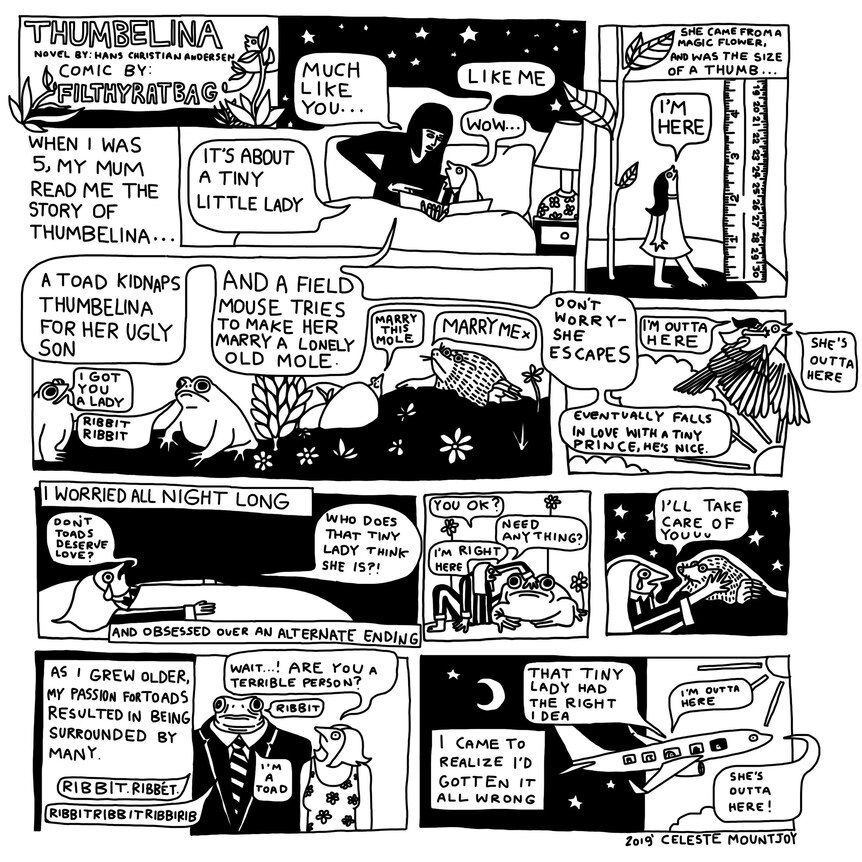 A comic about Thumbelina by the illustrator Filthy Ratbag