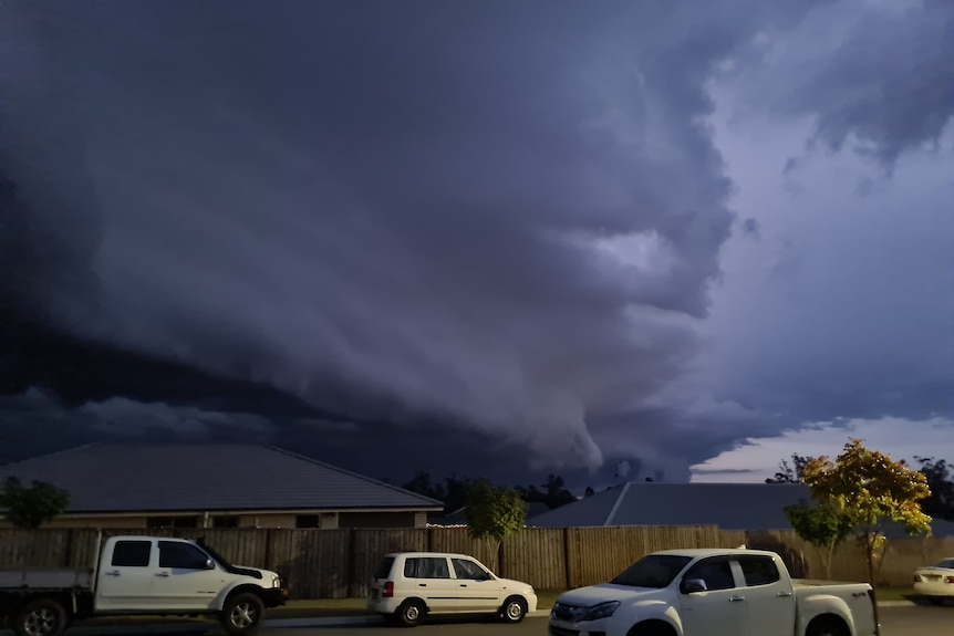 Storm clouds over Narangba in the Moreton Bay region.