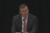 Alan Tudge at the commission. A screen grab taken from the stream. 