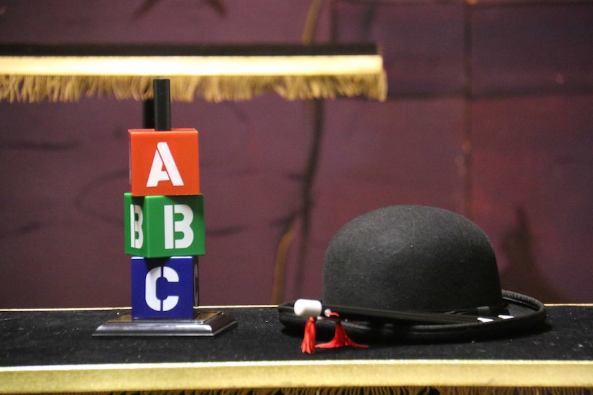 Tools including a bowler hat used by Adelaide magicians.