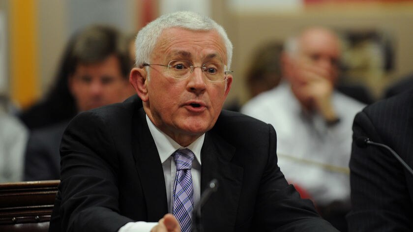 Property developer Ron Medich gives evidence at a parliamentary inquiry