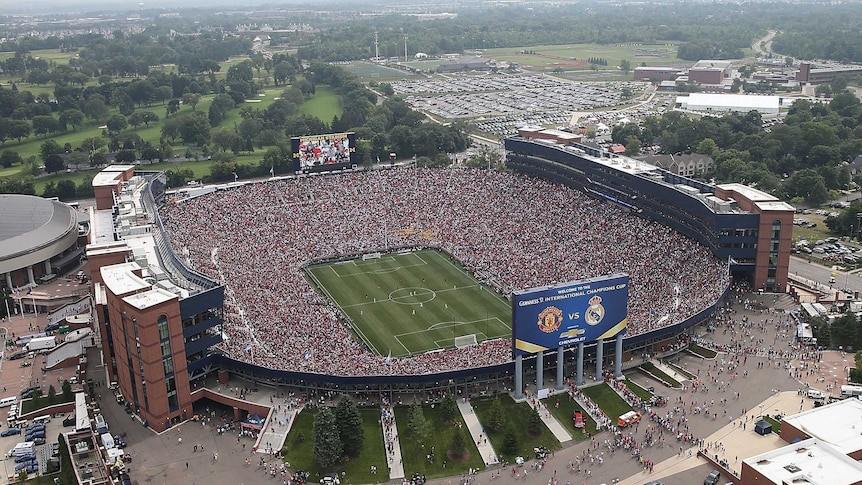 Michigan Stadium is filled for clash between Manchester United and Real Madrid