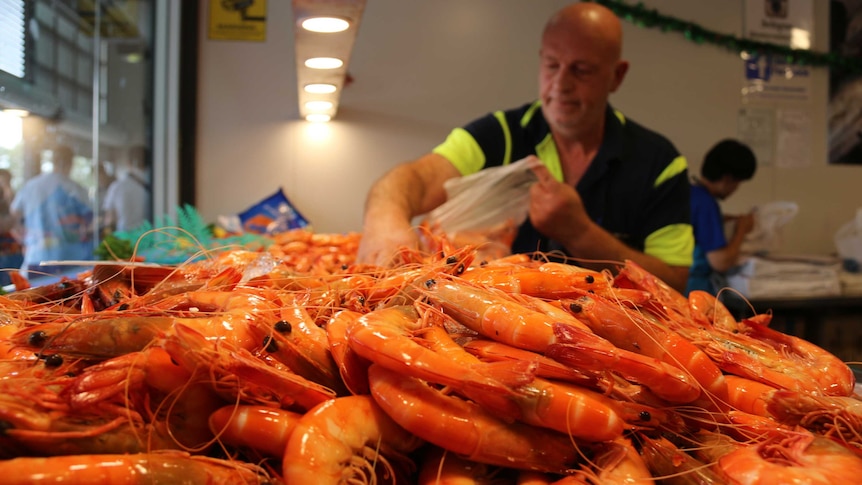 A pile of prawns.