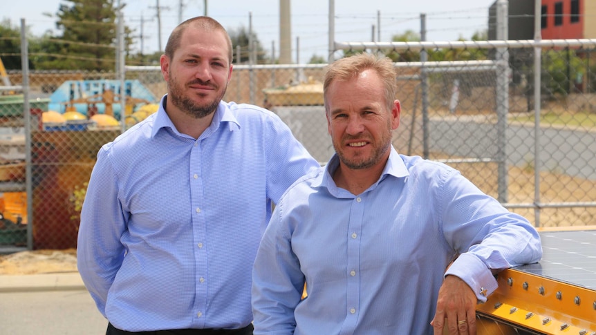 Shark Mitigation Systems Director Craig Anderson (l) and Technical Manager Richard Talmage at their Perth-based design firm.