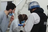 UN weapons inspectors visit gas attack victims in Syria.