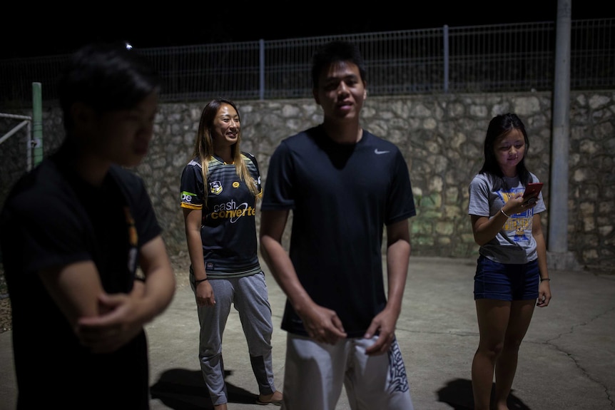 A group of Chinese young people on Christmas Island.