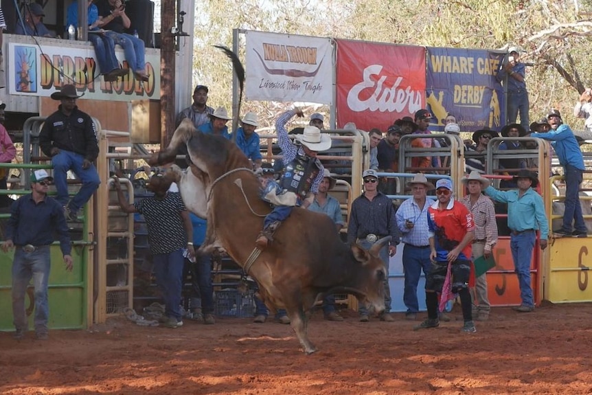 Kadin Bauer competes in a rodeo in the Kimberley.