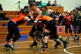 Clash and crash at the roller derby competition