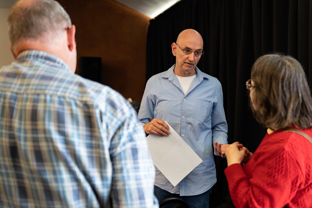 Dr Douglas Brown gives advice to conference goers.