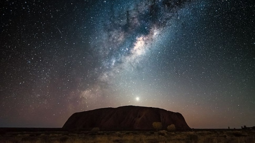 Uluru under the Milky Way
