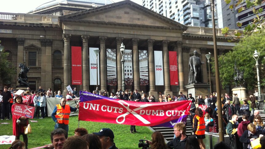 Student rally in Melbourne's CBD