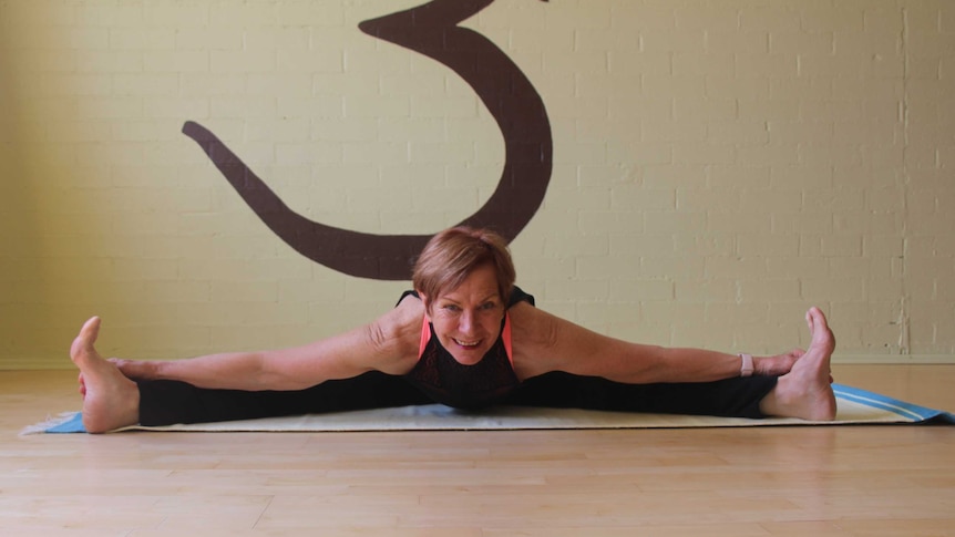 Heather Eldridge doing Ashtanga yoga.