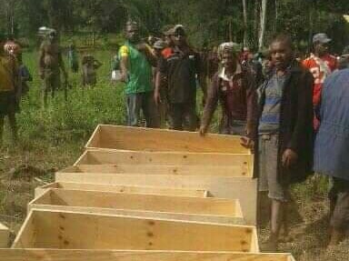 Villages prepare wooden coffins for murder victims
