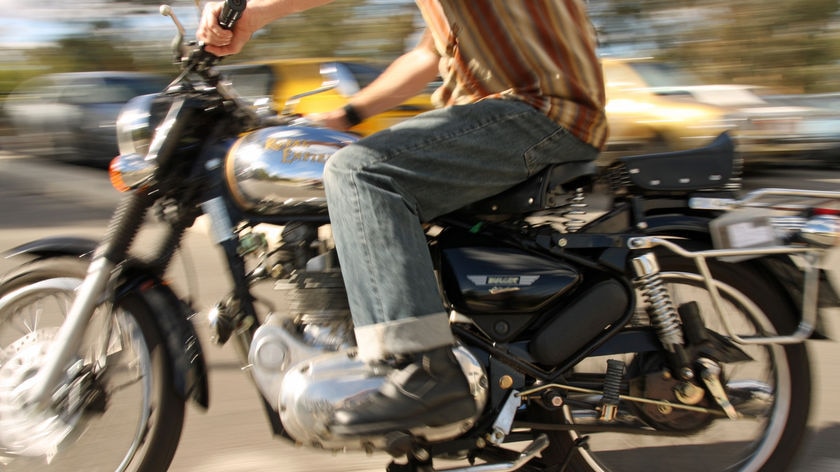A motorcyclist not wearing proper body protective gear