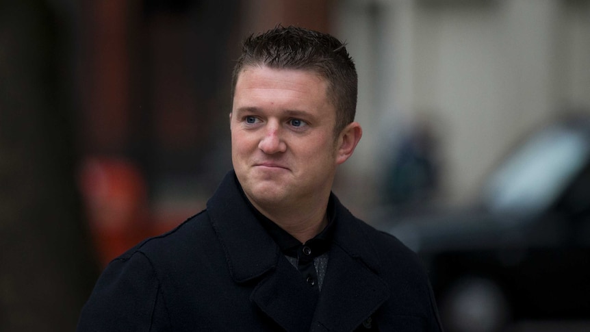 Tommy Robinson arrives for an appearance at Westminster Magistrates Court in London in 2013.