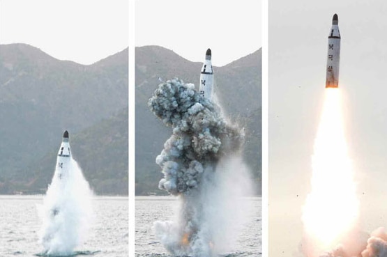 North Korea conducts a submarine-fired ballistic missile test