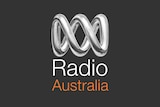 The Radio Australia logo. It is identical to the ABC's lissajous curve logo, but in silver.