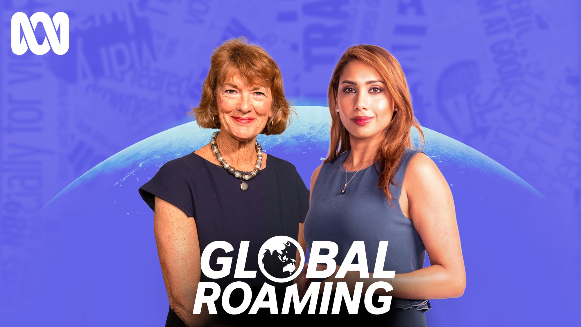 Two women standing looking at the camera with the words Global Roaming at the forefront