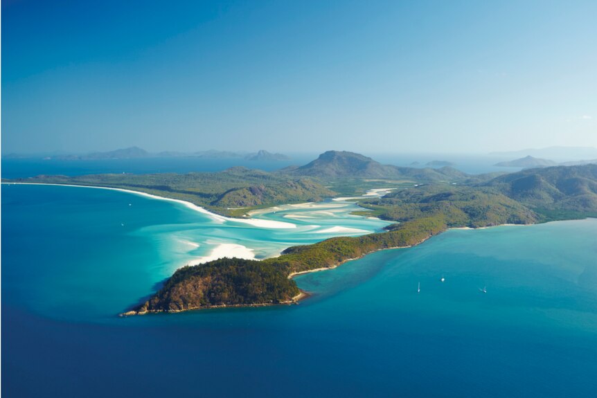 An aerial shot of a sublime tropical archipelago on a spectacular day.