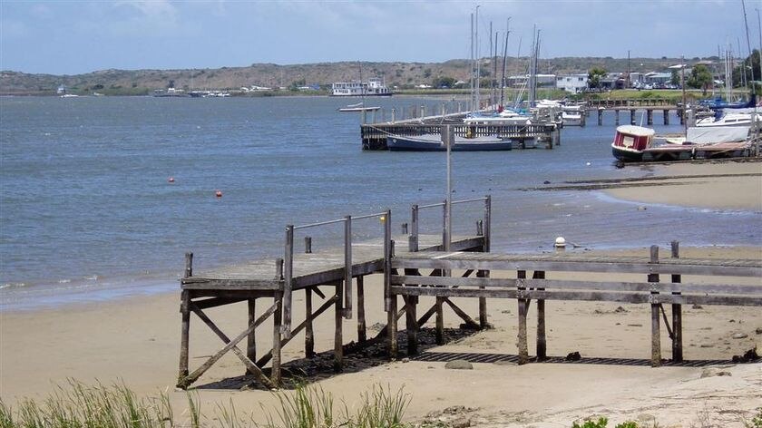 Low water levels at Goolwa in South Australia
