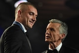 Richmond's Dustin Martin is interviewed by Bruce McAvaney after winning the 2017 Brownlow Medal.
