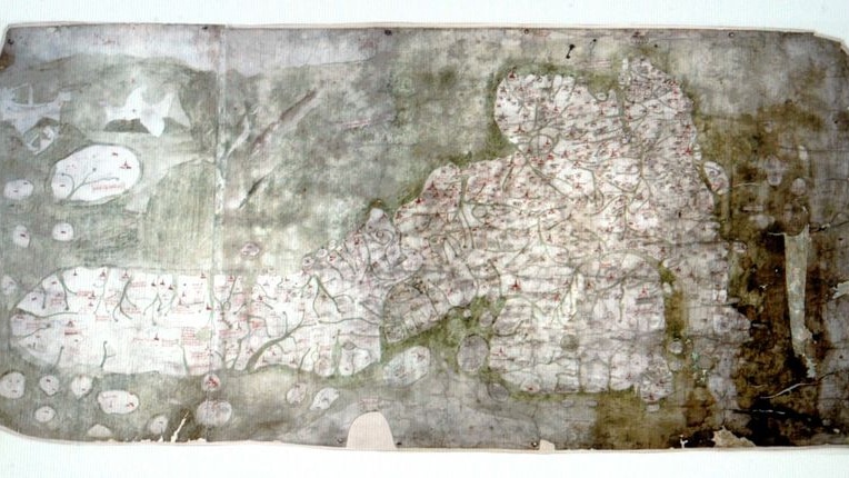 The Gough Map of Great Britain is half a metre high and just over a metre wide, and dates from around 1360.
