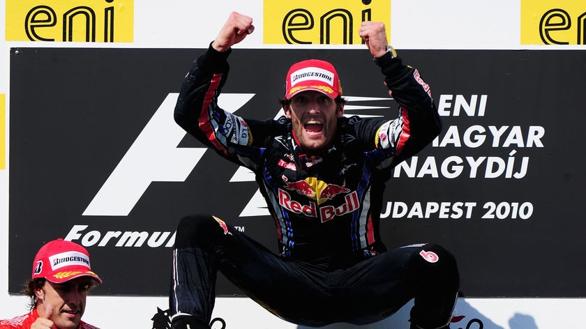 Mark Webber... leading the pack as he chases a maiden Formula One title