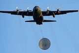 A RAAF C-130 Hercules aircraft deploys stores during exercises. (file photo)