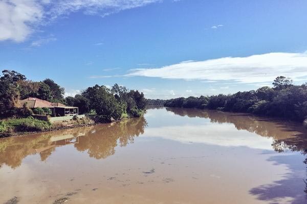 Georges River has receded but is looking a bit brown