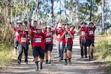 group of young people hiking