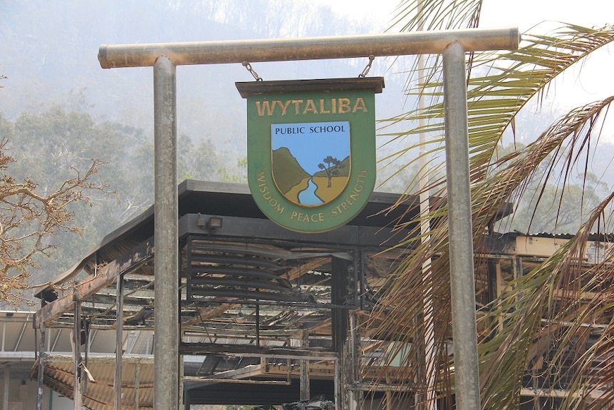 Wytaliba Public School was destroyed by a bushfire that swept through the area. Pictured on November 13, 2019.