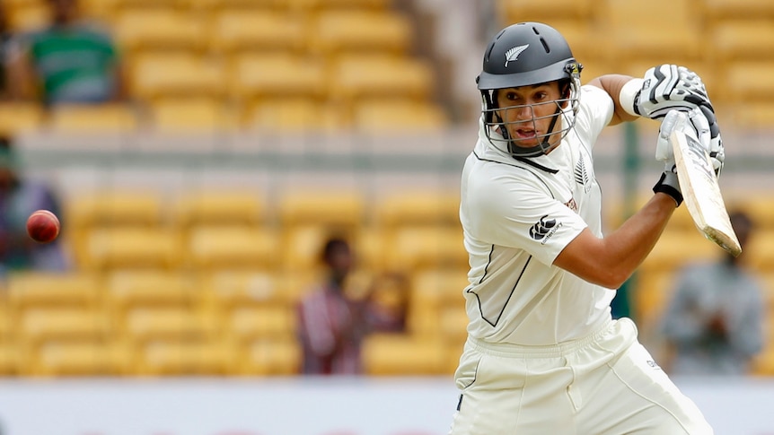 New Zealand's captain Ross Taylor brought up his seventh Test ton in just 99 balls.