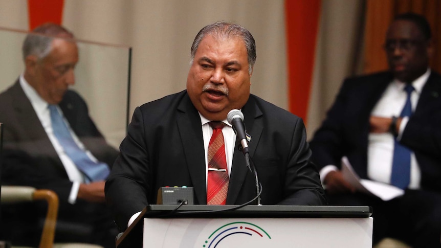 Nauru president Baron Waqa at New York summit