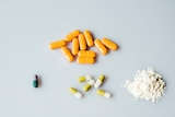 Some drugs in pill and powder form. 