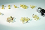 Yellow diamonds on display