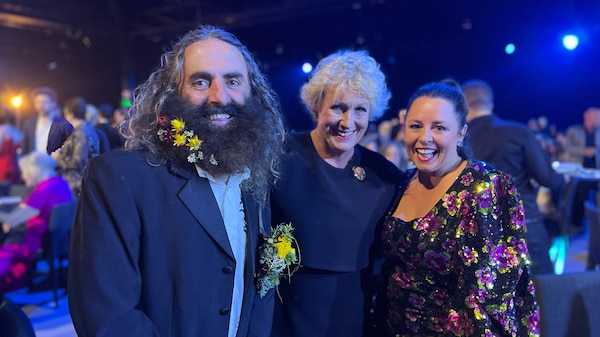Costa, Heather Ewart and Myf Warhurst at the AACTA Awards 2022